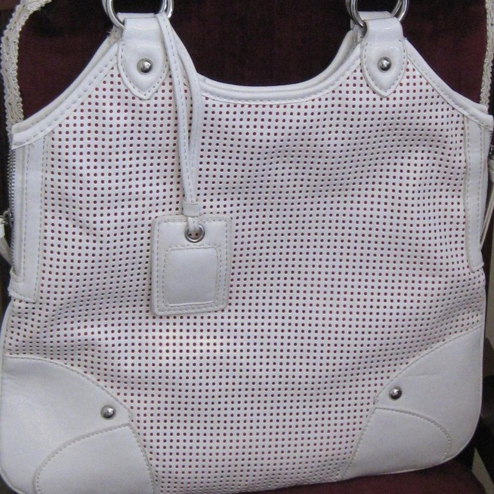 Shiraleah  Vintage White Faux Leather Retro Handbag Hobo Excellent condition